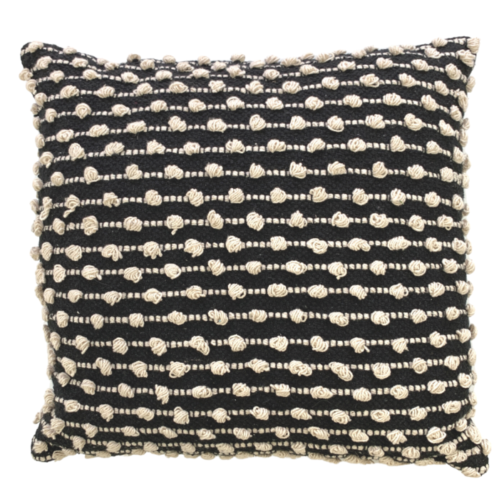 WHITE AND BLACK KNOT PILLOW