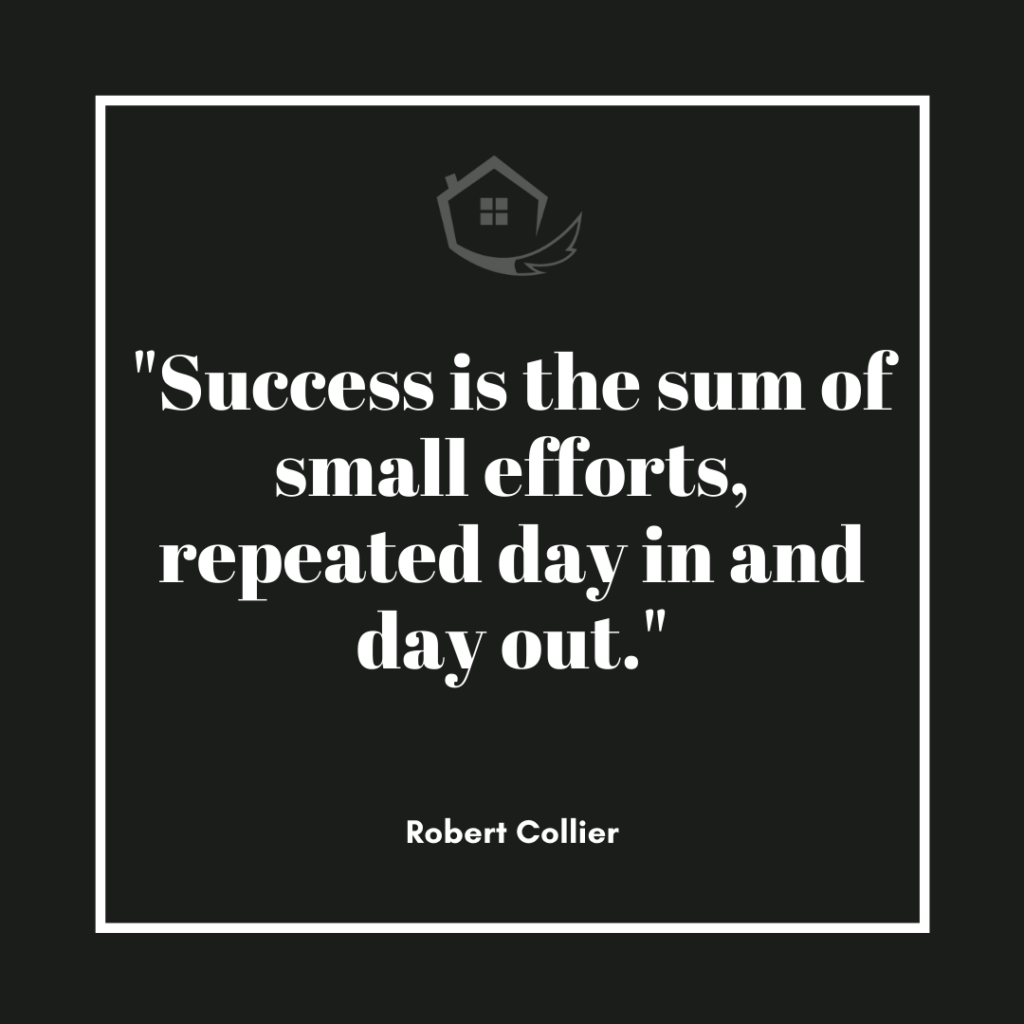 success is the sum of small efforts, repeated day in and day out