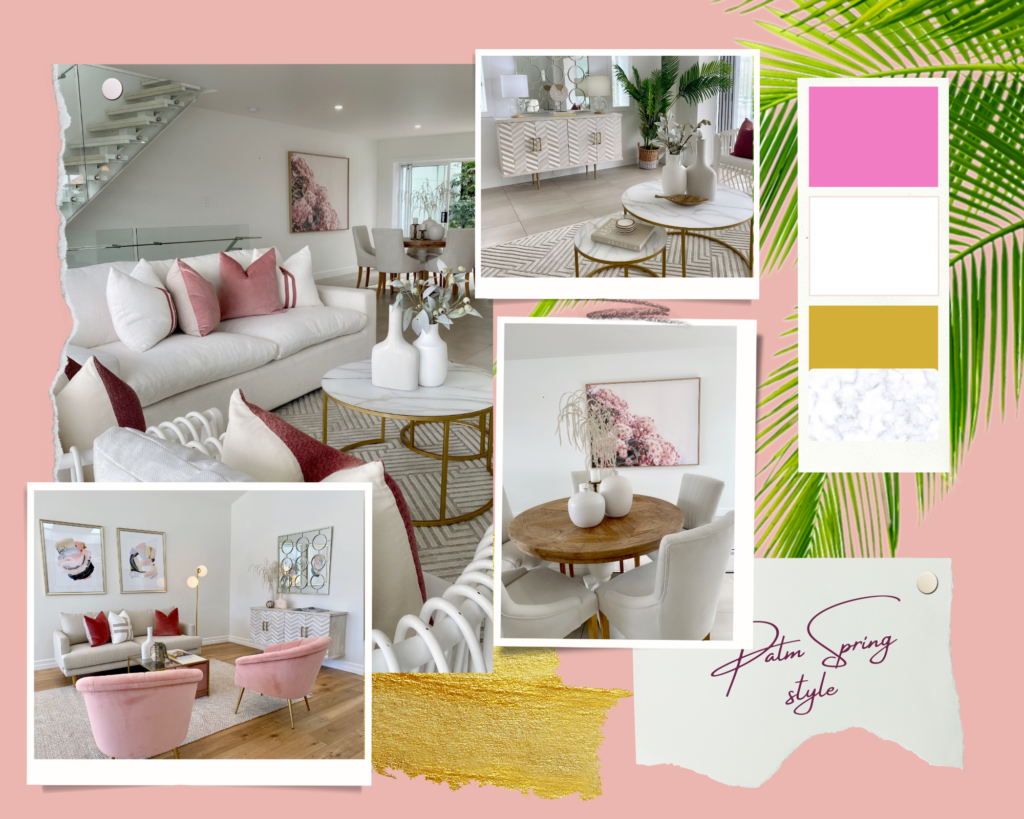 collage of palm spring inspired design elements