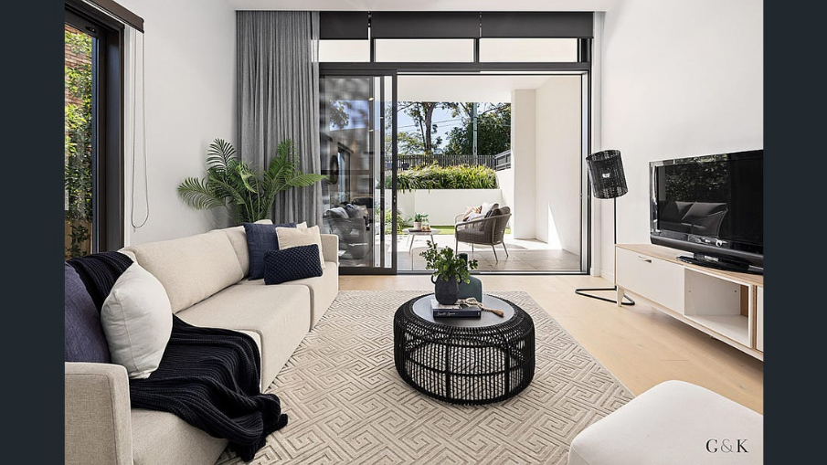 oaks and blacks in a living room, interior design, contemporary modern