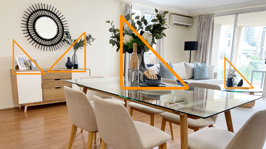 visual triangles in home styling