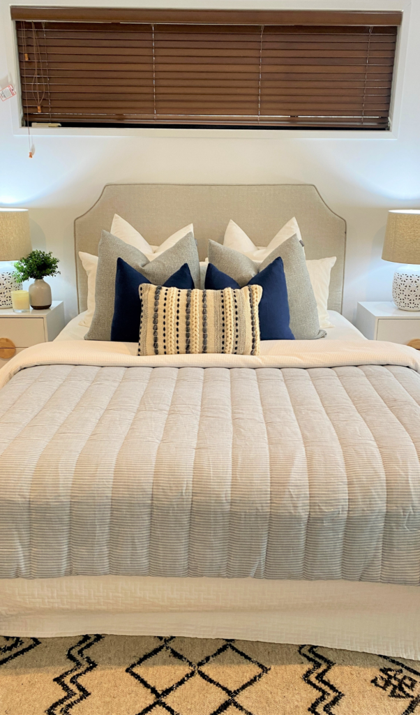 light blue coverlet covering the entire doona