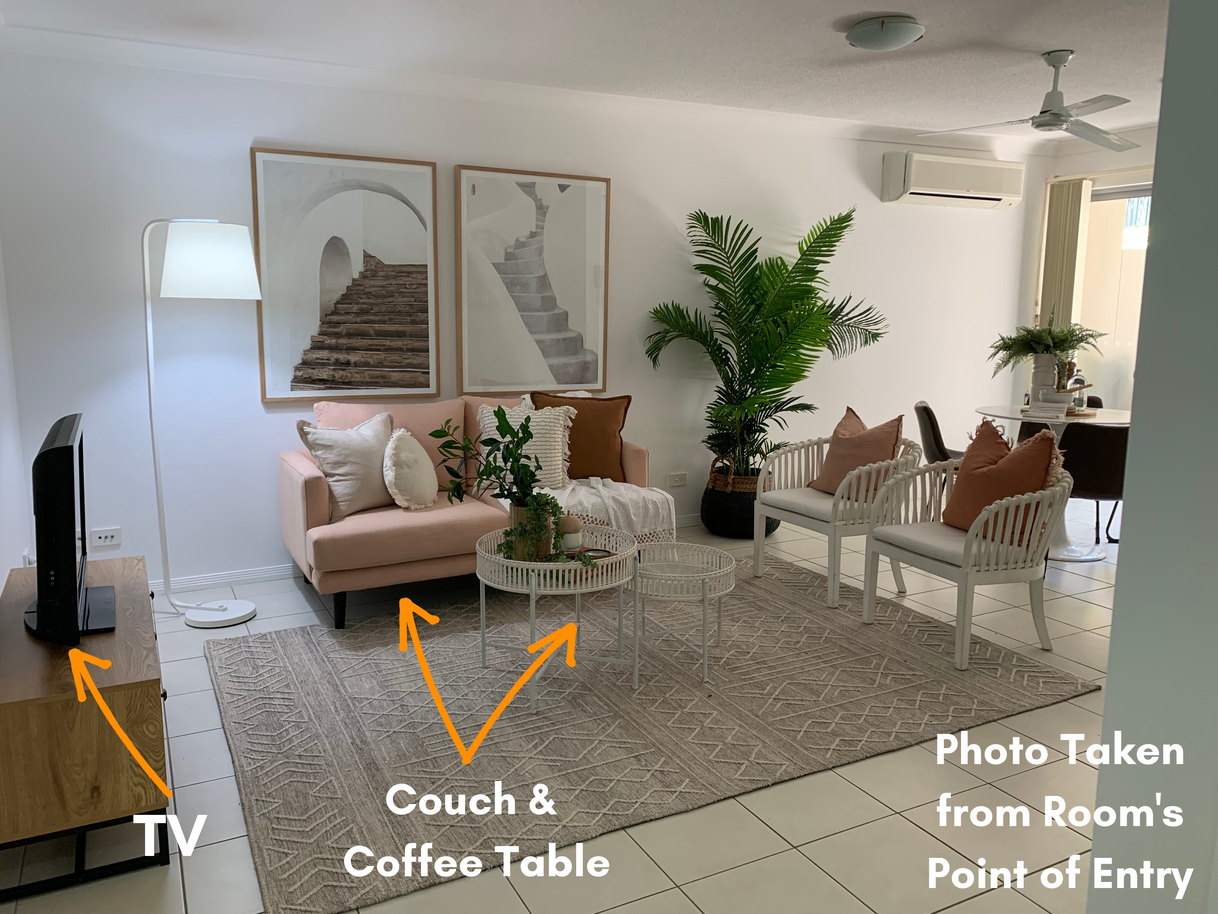 Ebony - Living Room with TV